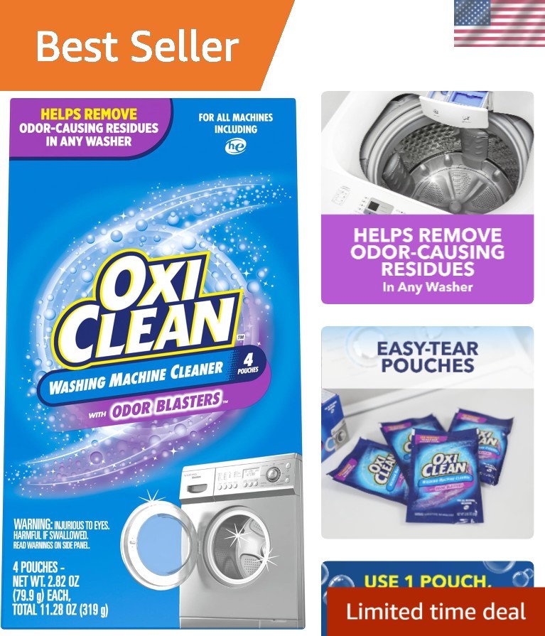 Washing Machine Cleaner with Odor Blasters, 4 Count