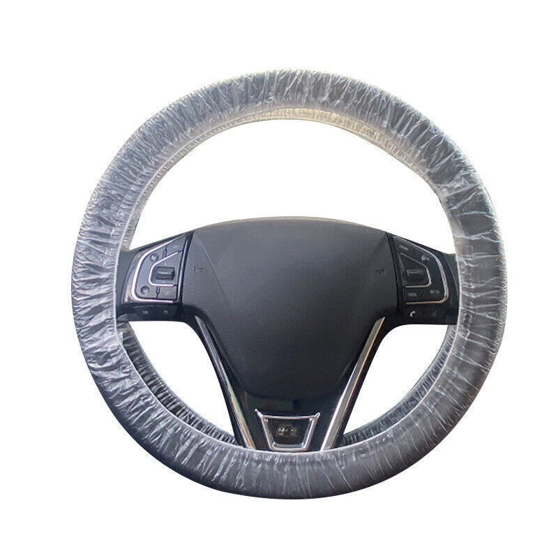 Universal Disposable Plastic Car Steering Wheel Cover Elastic Protective Covers