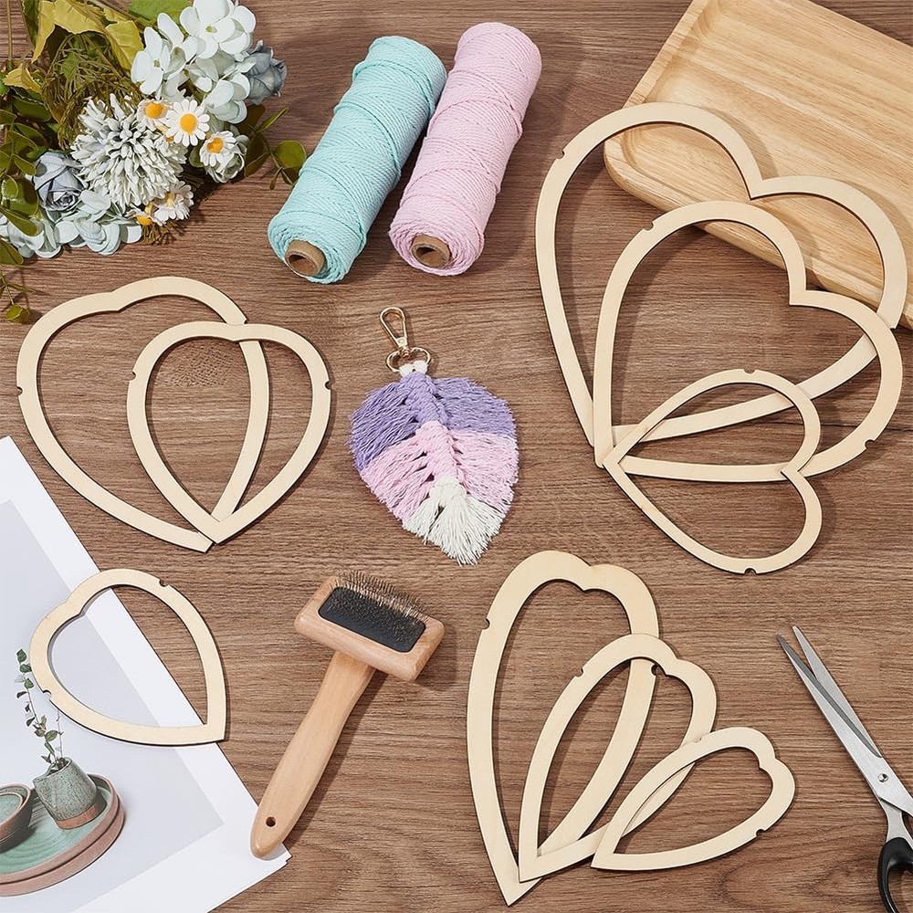 10Pcs Macrame Supplies Set Wooden Macrame Leaf Template 9Pcs 3Styles Cutting ...