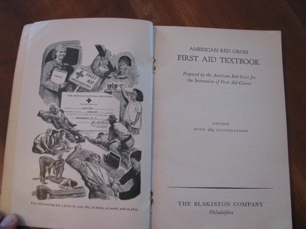 1945 American Red Cross "First Aid Textbook" Revised Edition