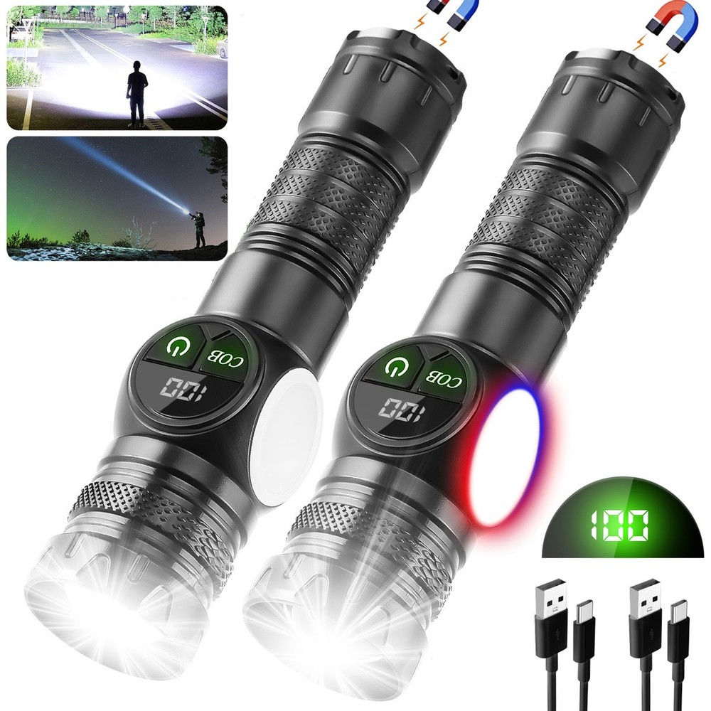 Super Bright 99000000 Lumen LED Magnetic Flashlight Rechargeable LED Work Lights