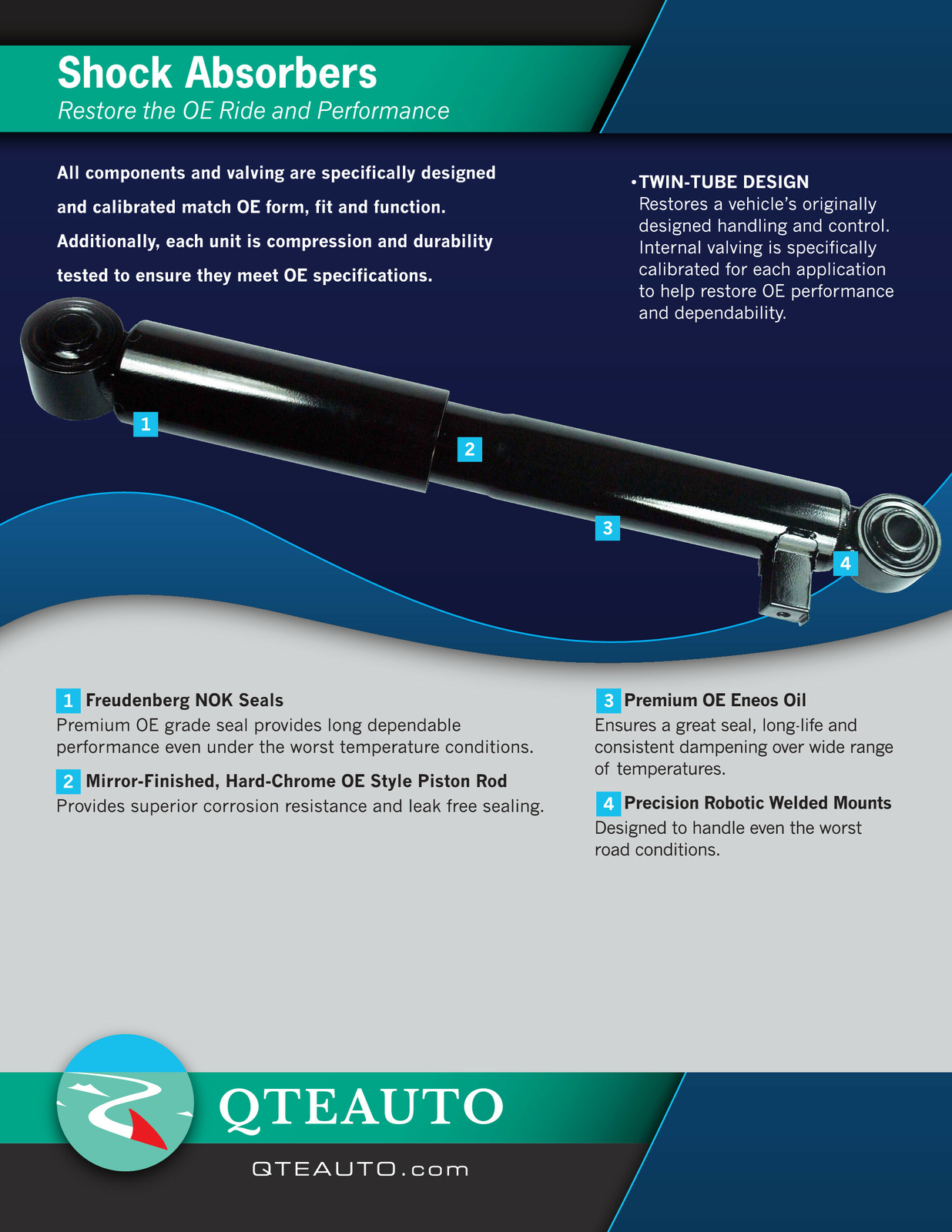 Pair of 2 Rear Complete Shock Absorber Kit For 2010-2013 Mazda 3