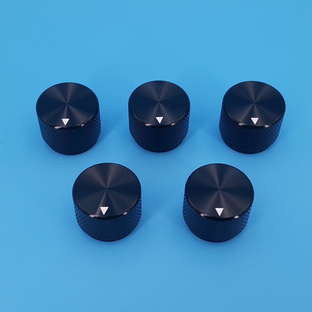 5PC Black Solid Aluminum 20*15.5mm Audio Rotary Control 6mm Potentiometer Knobs