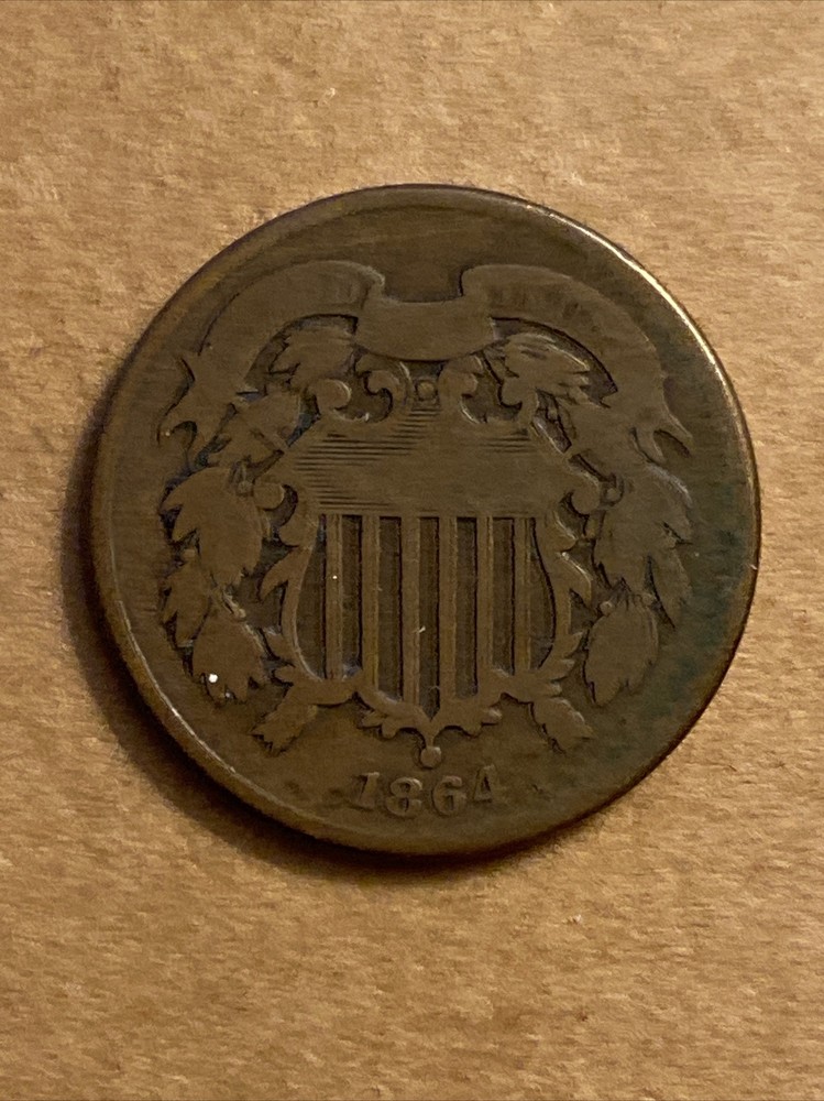 1864 2 Cent Piece AC￼
