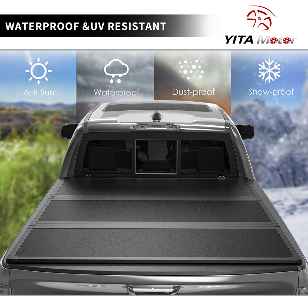 5FT Hard Tri-Fold Tonneau Cover Truck Bed For 2024 Toyota Tacoma Waterproof