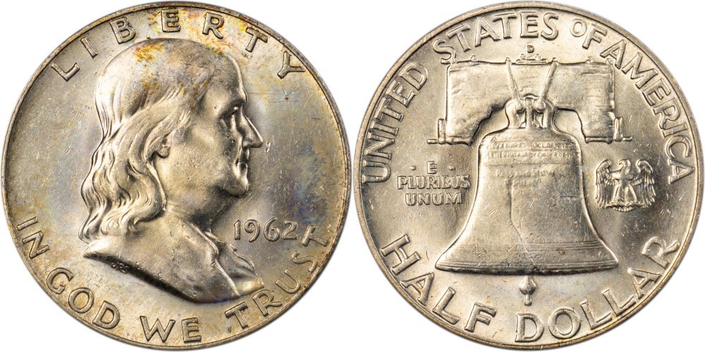 1962-D Franklin Half Dollar - Toned - AU!