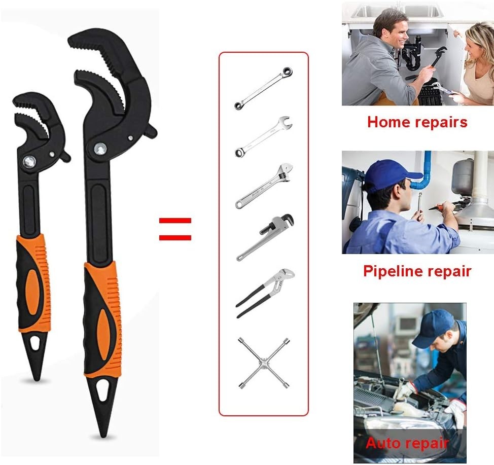 2-Piece Multi-Function Adjustable Wrench Set - 1045 High-Hardness Steel