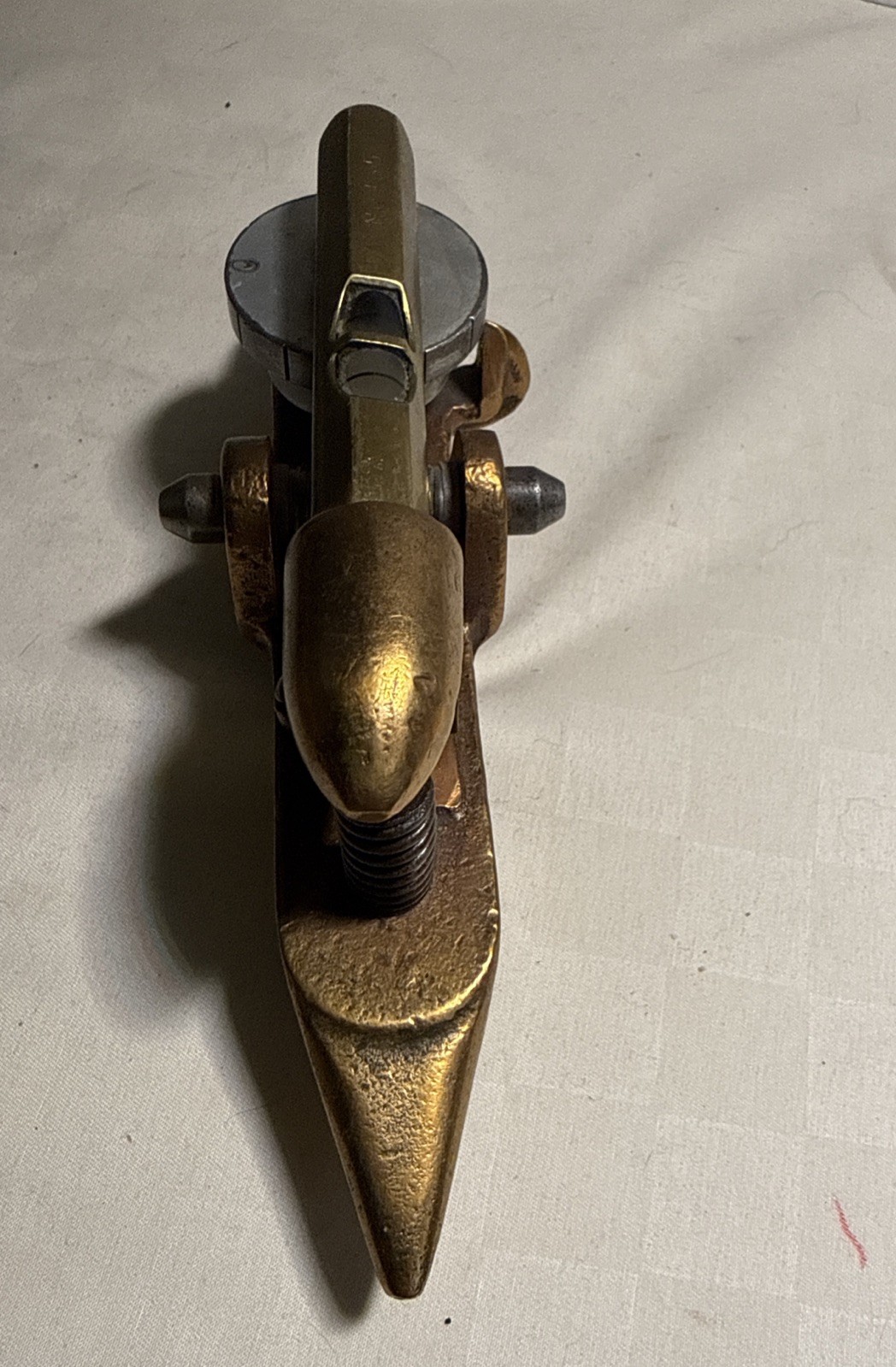 Polished Bronze Inclinometer w/ Micrometer Adjustment W a Starrett No. 135 Level