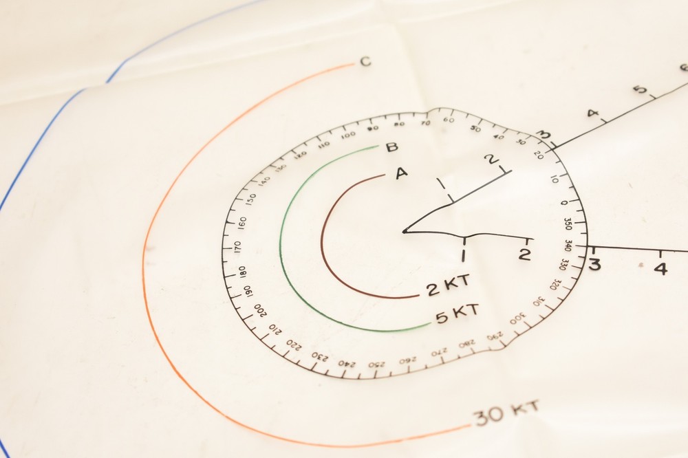 Radiological Fallout Area Predictor Military Map Chart ABC-MKA2