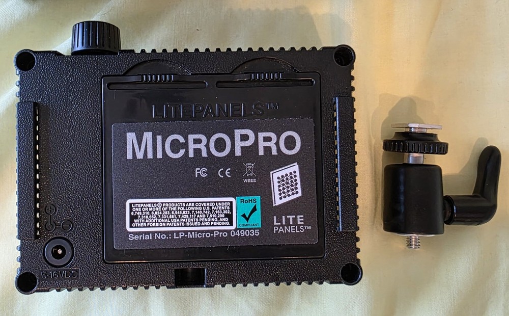 Litepanels MicroPro LED Camera Light Lite Panels Micro Pro with case