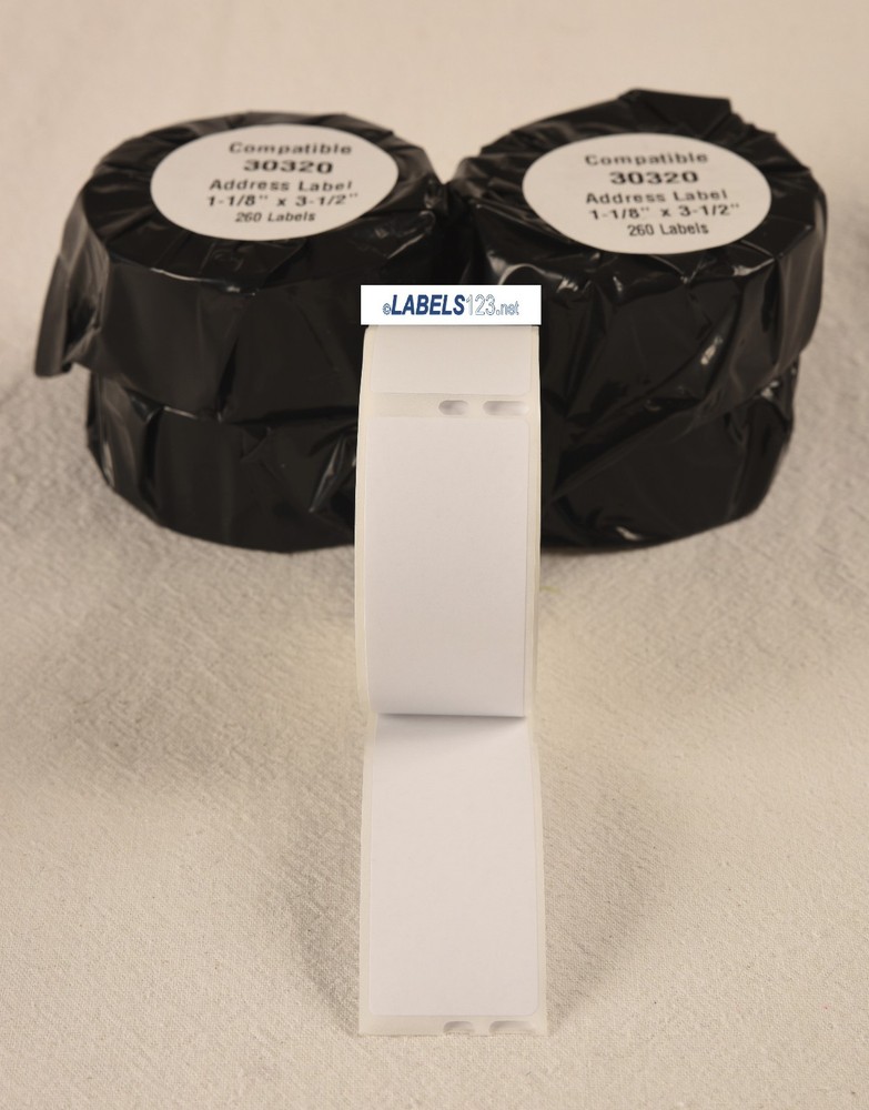 4 Rolls of Dymo® Compatible 30320 White Rectangular Address Labels
