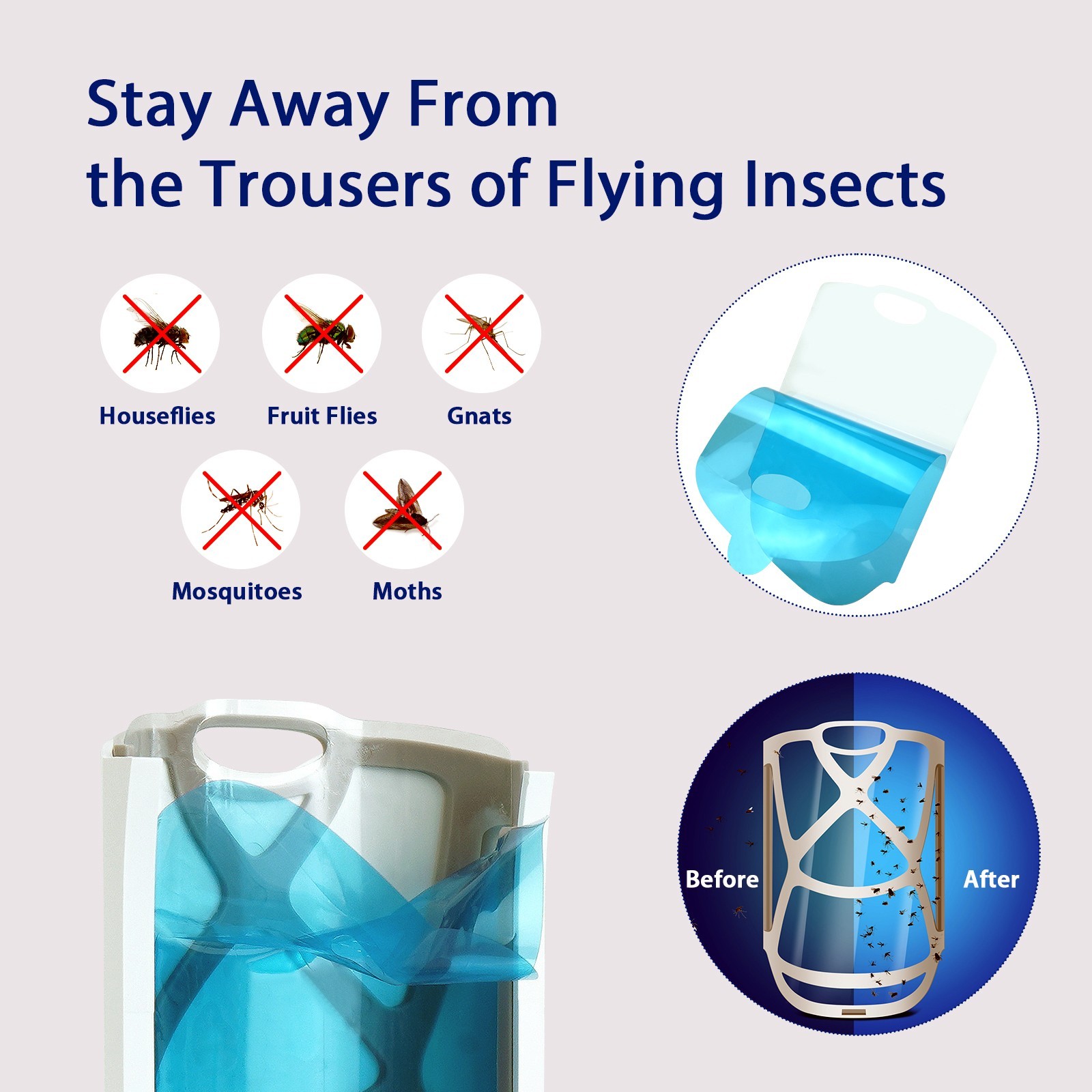 Indoor Plug-In Fruit Fly Insect Trap for Flies, Gnats, Bugs, Dimmable UV Light