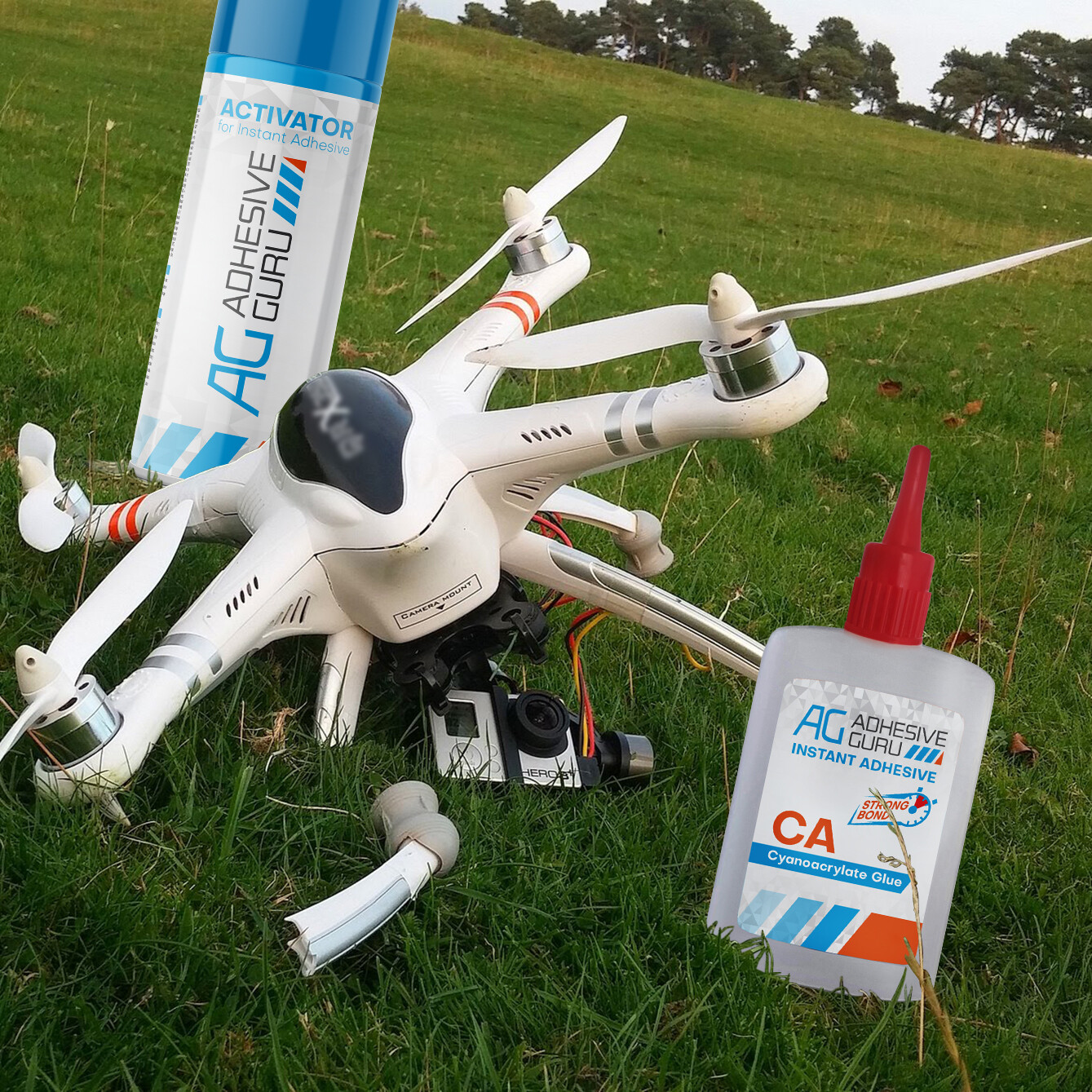 Adhesive Guru Super Ca Glue with Activator (2x4.5 oz-2x16.9 fl oz) 2 Pk