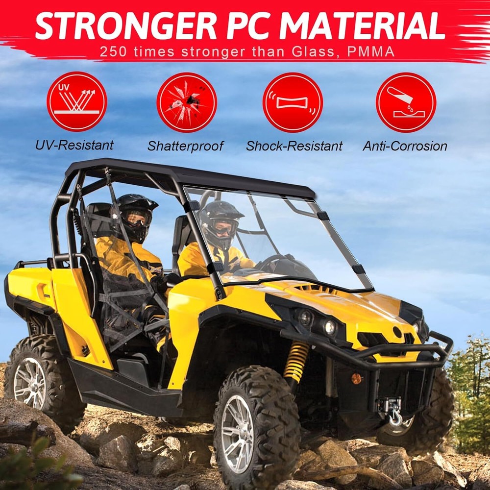 UTV Full Windshield Hard PC Windon For Can Am Commander 1000R/Max 1000R 2011-23