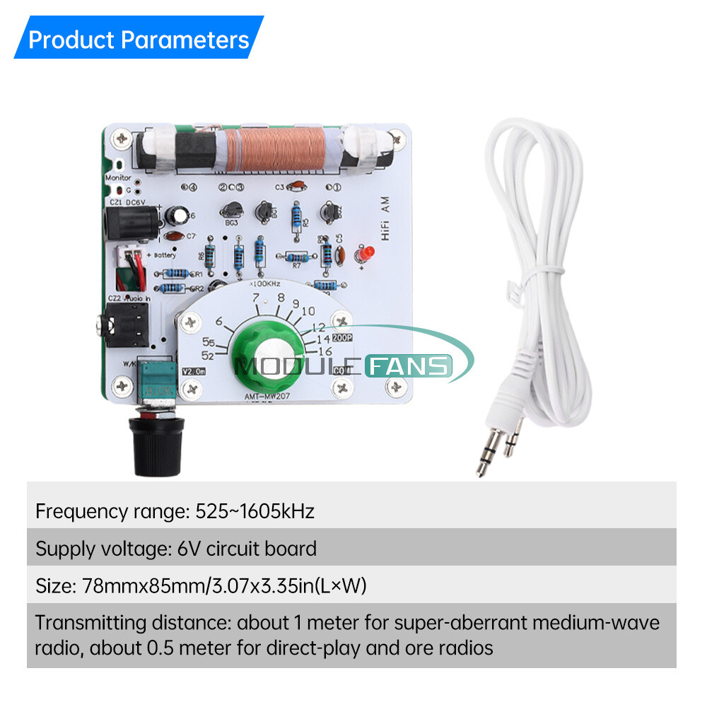 525~1605kHz Medium Wave AM Radio Transmitter DIY Circuit Board Radio Module 6V
