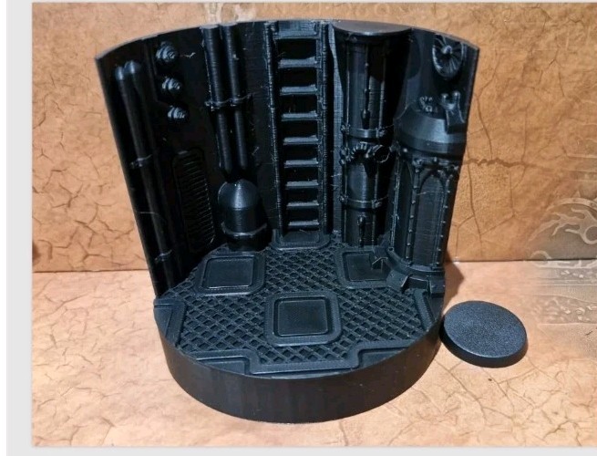 Model Display Plinth A. Dark Future/ Sci Fi Display For 28mm Scale Models. Print