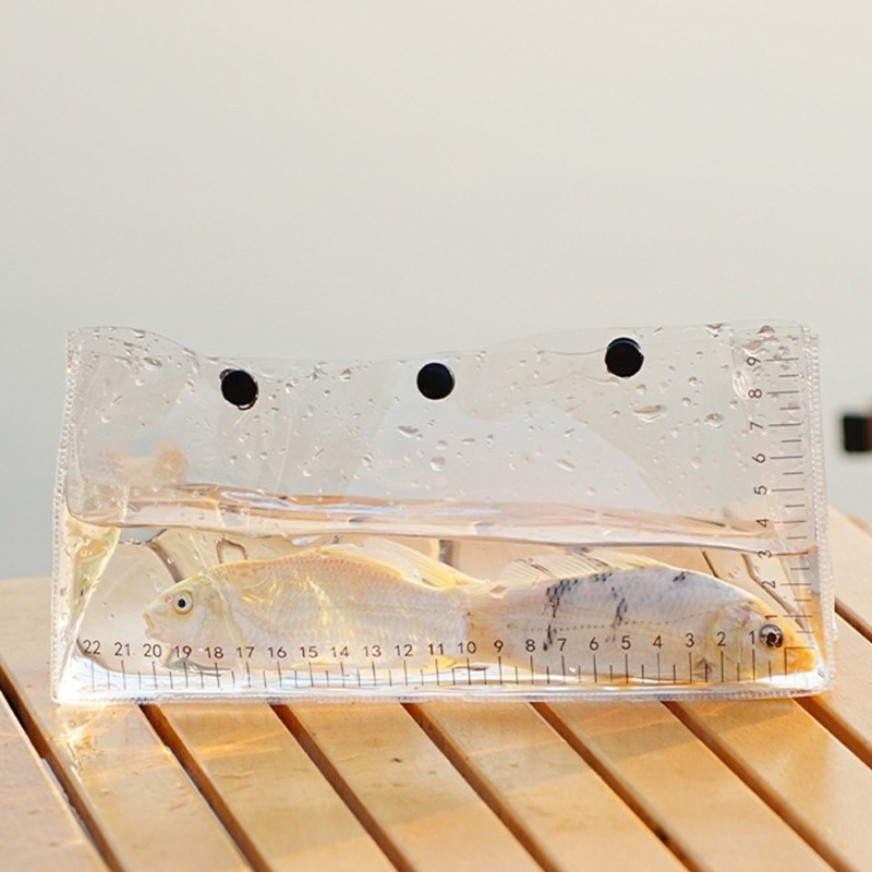 Quick Snapping Clear Fish Weigh Container Folding Live Fish Observation Bag