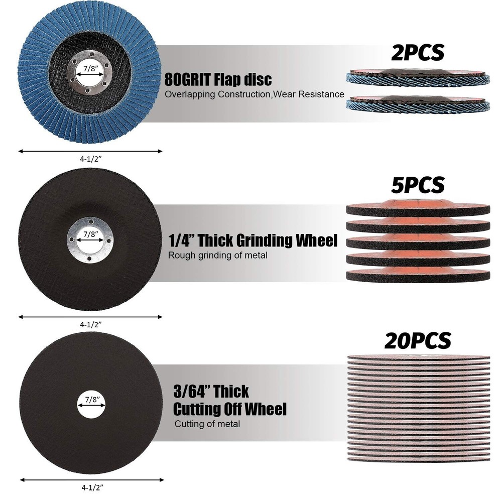 KingTool 27pcs Angle Grinder Wheel Set, Grinder Disc Set Includes 20pcs Cutti...