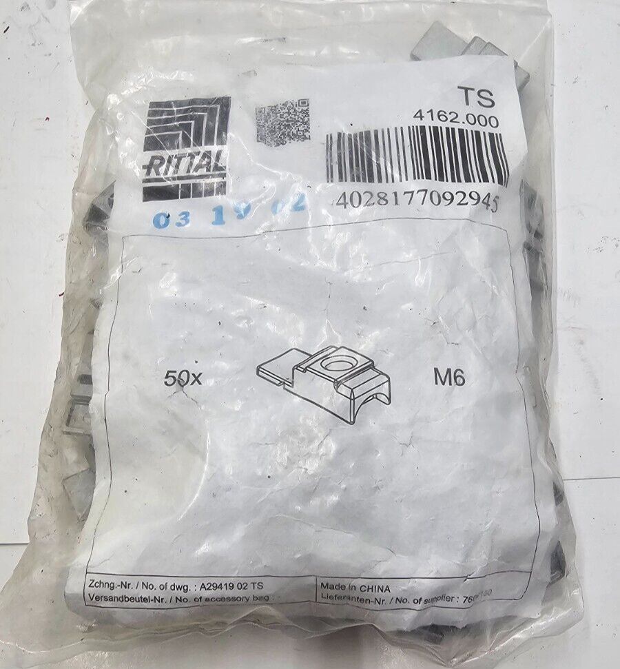 (QTY 100) Rittal Threaded Blocks 4162000 Rectangular System Punching 12.5x10.5mm