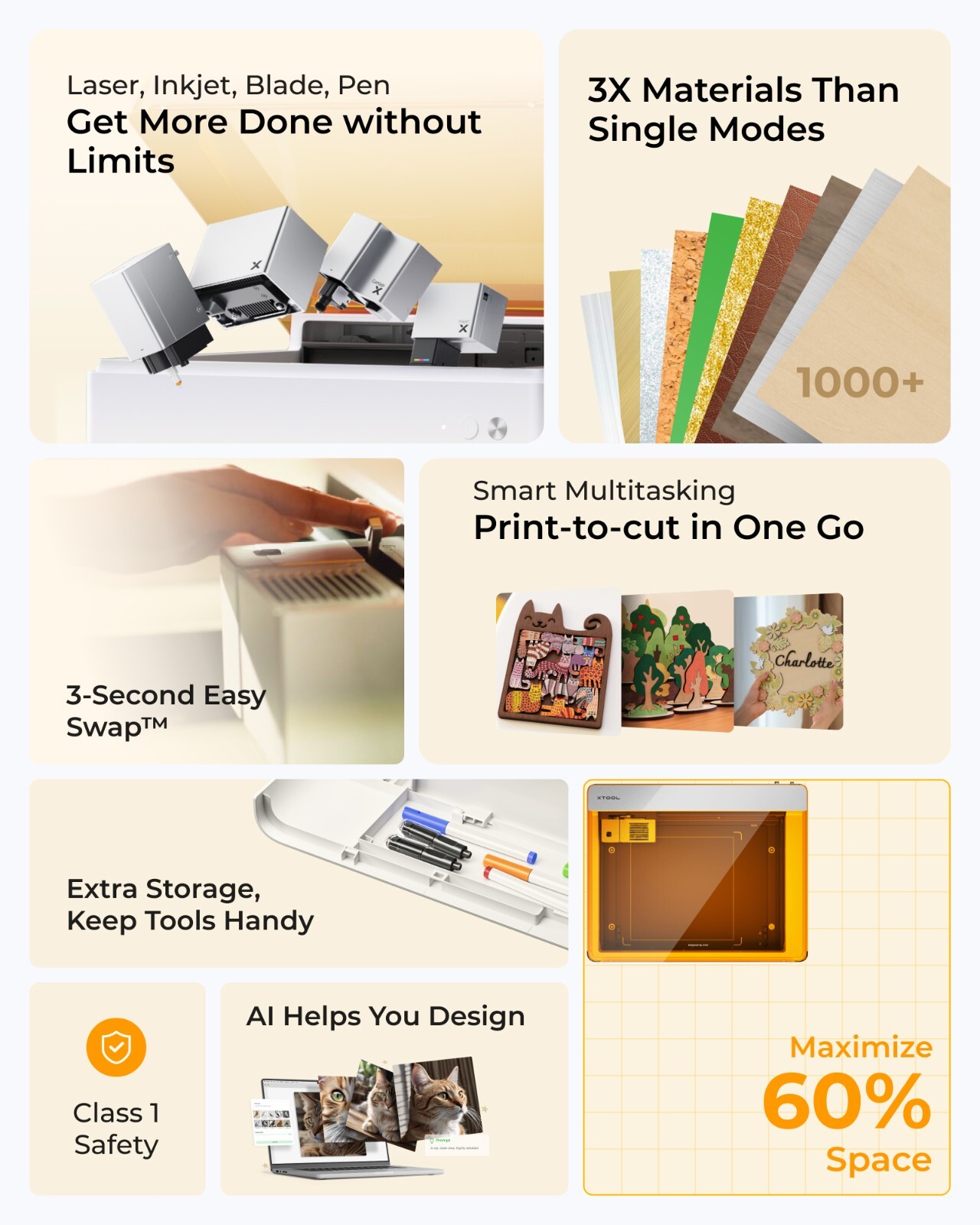 (Refurbished)xTool M1 Ultra 10W Laser Engraver, Printing Cutting Drawing Machine