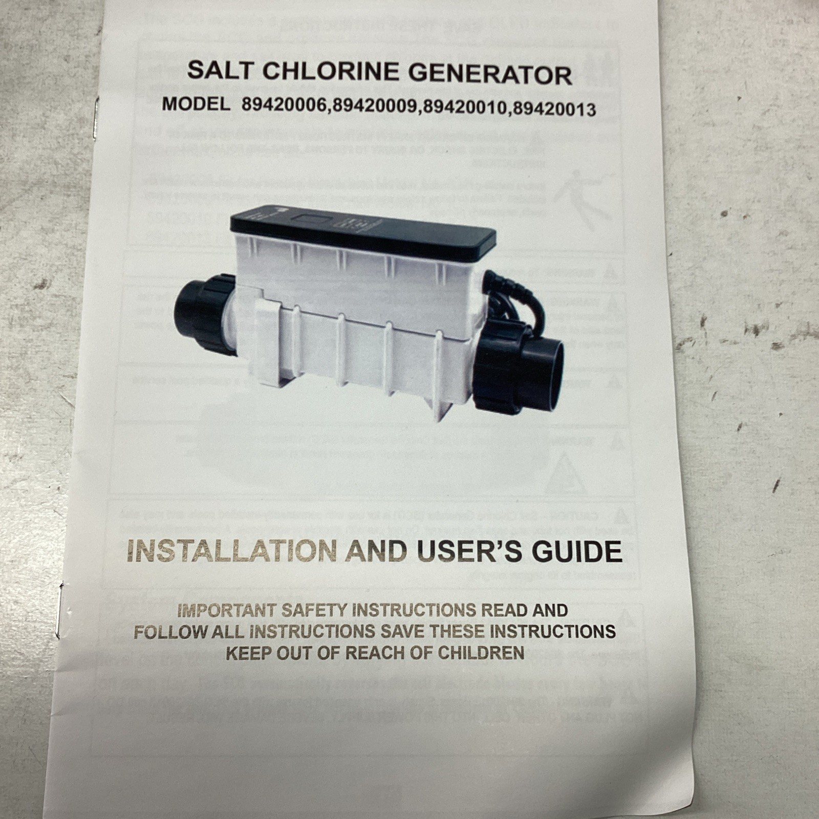 Salt Water Pool Chlorinator System Inline Salt Chlorine Generator w/ Flow Switch