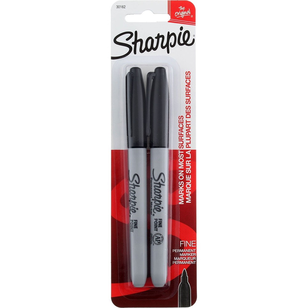 2 Pack Sharpie Original Fine Permanent Marker Pens, Fine, Black, 2 Ct