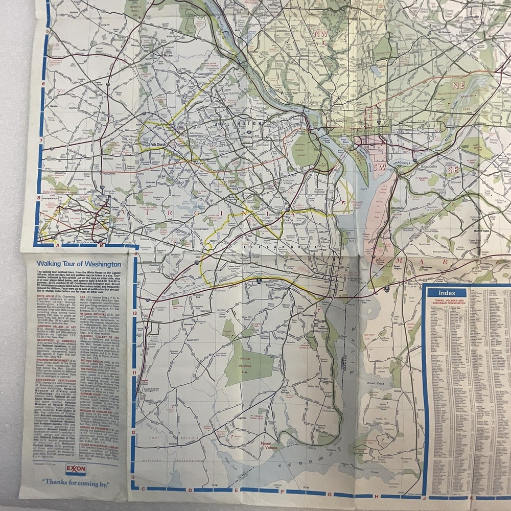 1978 Washington DC Exxon Tiger Folding Pape4 Map & Visitor Guide OldPaperMaps
