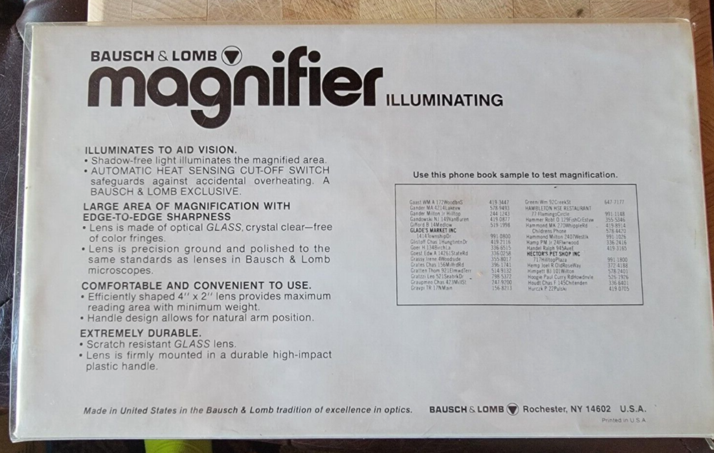 BAUSCH & LOMB ILLUMINATING MAGNIFIER 81-33-86