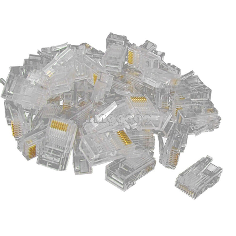 20PCS Practical Internet Gold Plated Cable Modular Plug Adapter RJ45 8P8C CAT5E