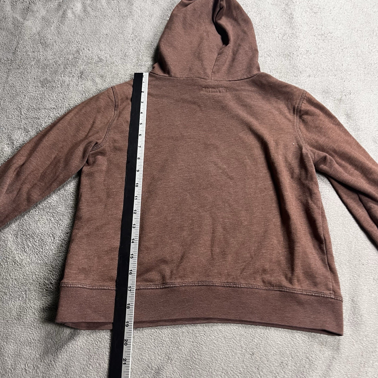 Aeropostale Hoodie Womens XS Brown Cropped Pullover NYC East Coast Graphic 87