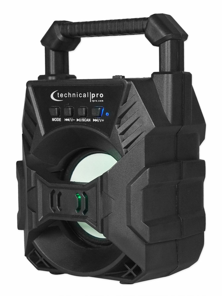Technical Pro Portable Rechargeable Compact Bluetooth Speaker w/ LED's USB/FM/TF