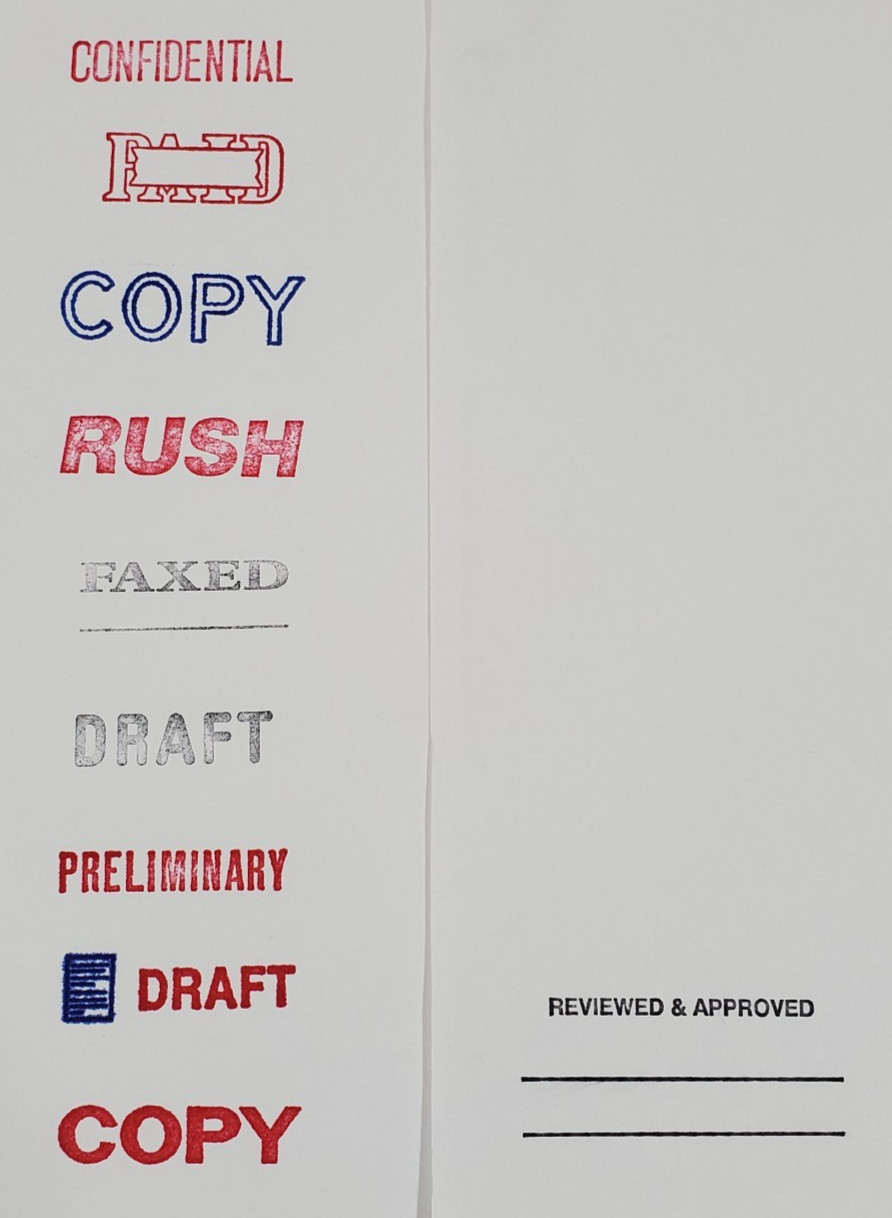LOT of 11 Self Inking Office Stamps -Copy RUSH Draft Faxed PAID Confidential ect