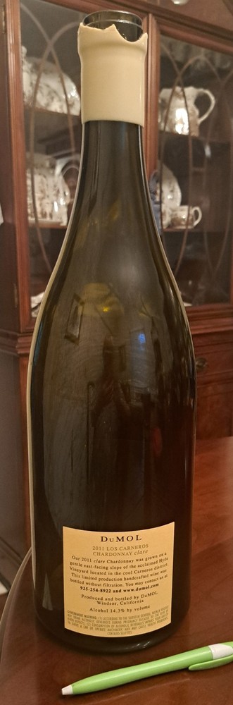 Rare Proprietors Signed DuMol Chardonnay 2011 Display Promo Empty bottle 17"