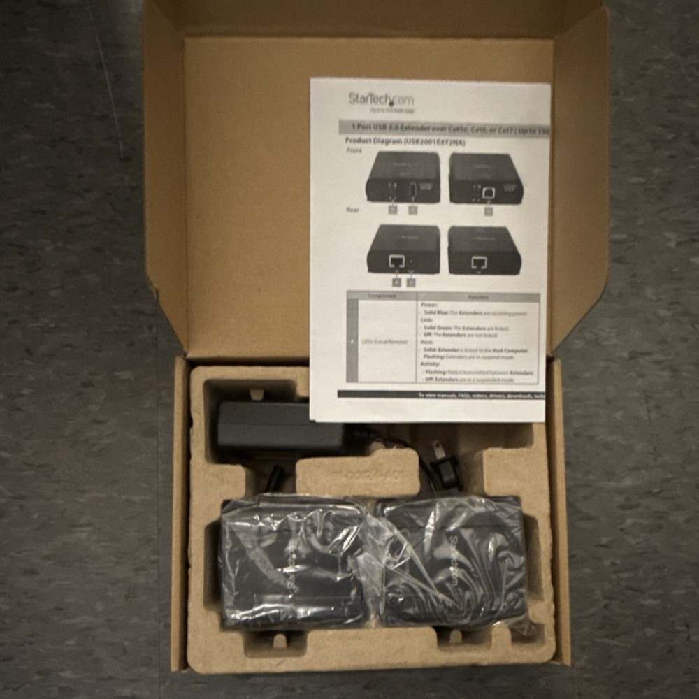 StarTech.com USB 2.0 Extender KVM Switch Box Cat5/Cat6/Cat7 330 ft Black