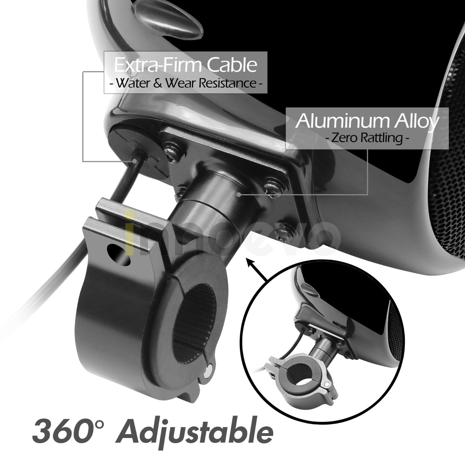 1000W Amp Bluetooth Waterproof ATV UTV RZR Polaris Stereo Speakers Audio System