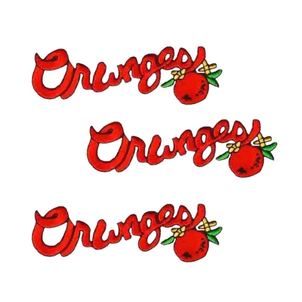 Oranges Script (3-Pack) Iron On Fruit Patch