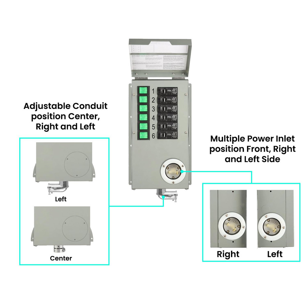 Nature'S Generator Transfer Switch 6 Circuits 120V 30A Non-Automatic UL Power Tr