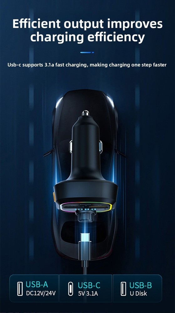 Bluetooth Car MP3 Player FM Transmitter with Dual USB Fast Charger