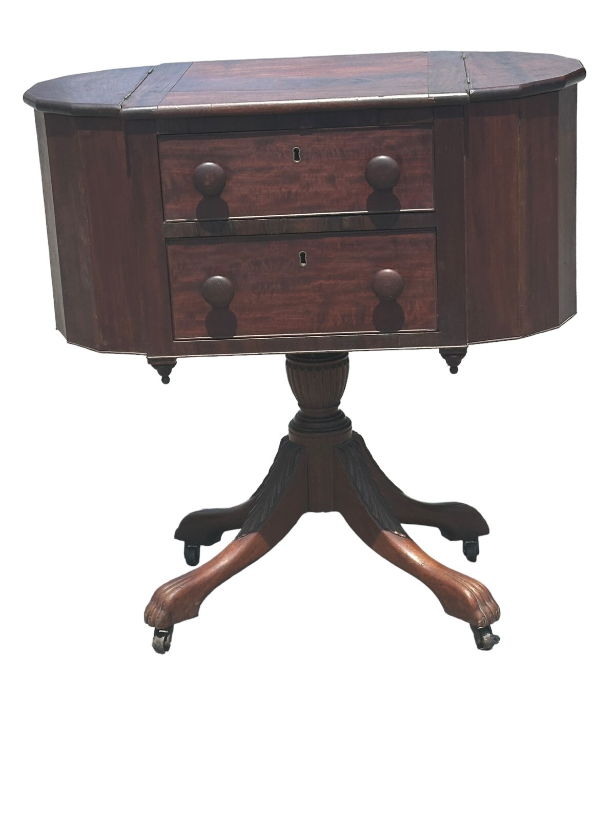 antique 1800s walnut sewing stand table Lancaster pa provenance Washington