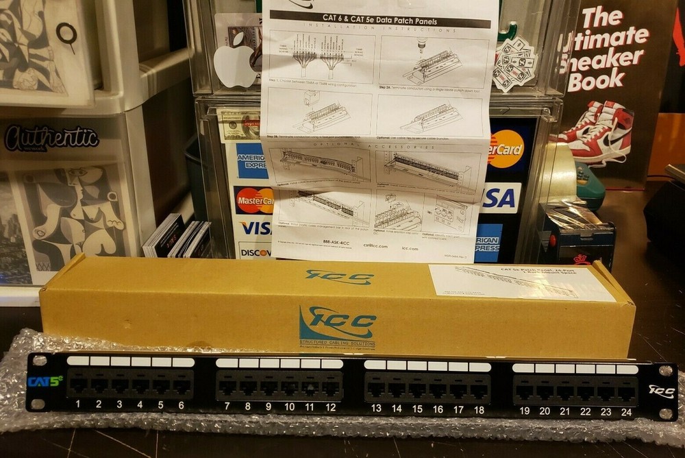 ICC CAT 5e 24 Port Data Patch Panel Rack Mount CAT 6+ NIB