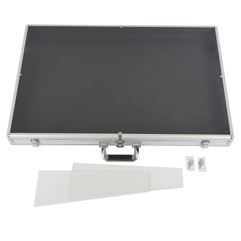 Locking Aluminum Display Case Showcase 34" x 22" Trade Show f Card Coin Jewelry