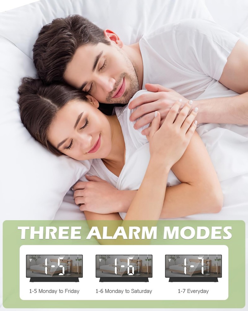 KeeKit Projection Alarm Clock with 180° Rotatable Display, Digital Mirror Clo...