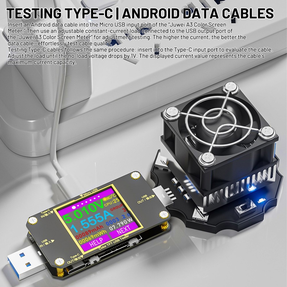 USB 3.0 Tester PD Type-C LCD Digital Voltmeter Ammeter Volt Trigger Durable Tool