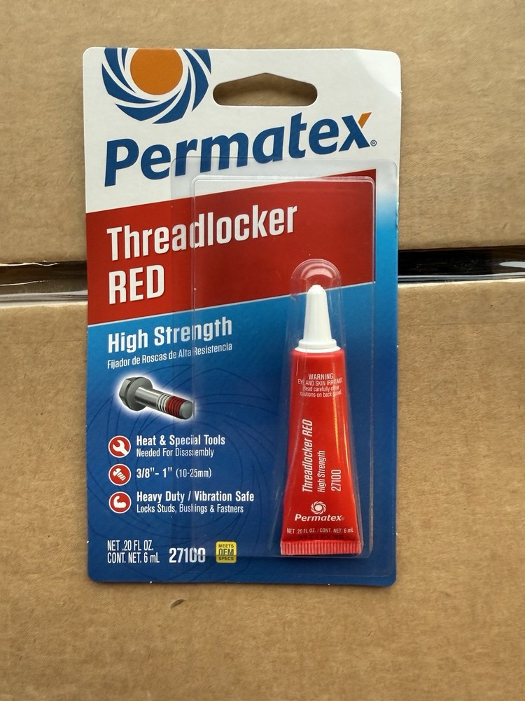 Permatex 27100 High Strength Threadlocker Red, 6 ml