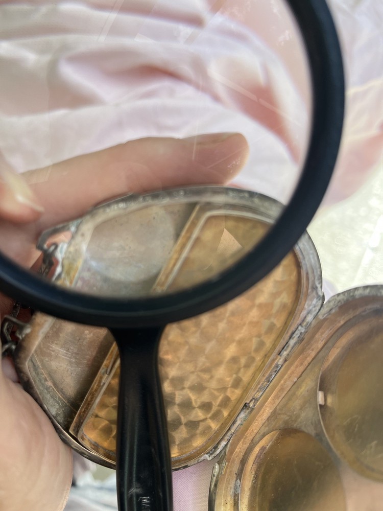 Antique/Vintage Sterling Silver Make-Up Compact Monogrammed