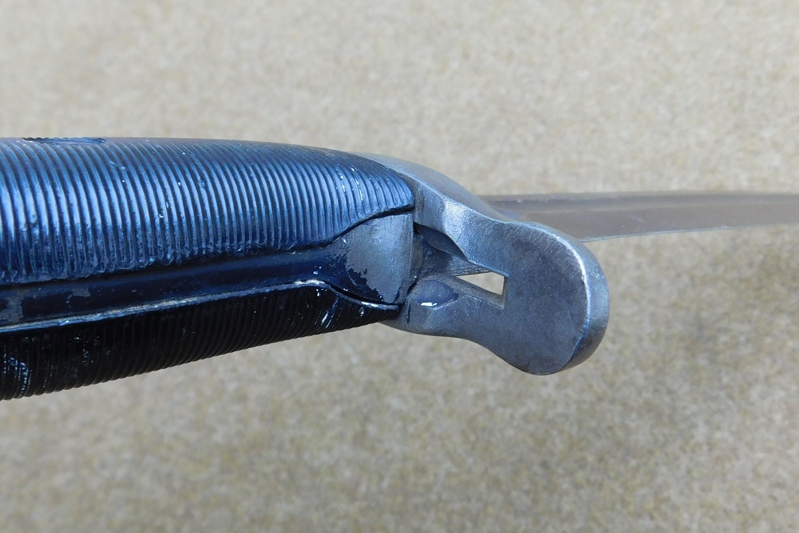 ORIGINAL WWII U.S. M-1 GARAND BAYONET CONVERTED TO FIGHTING KNIFE DATED 1943