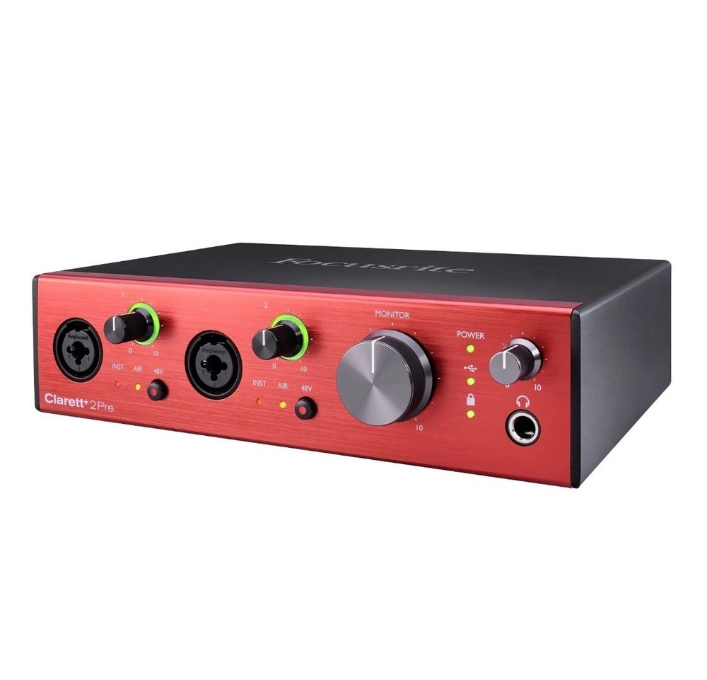 Focusrite Clarett 2Pre USB & Elgato Wave XLR Audio Interface Bundle, Pro Stream