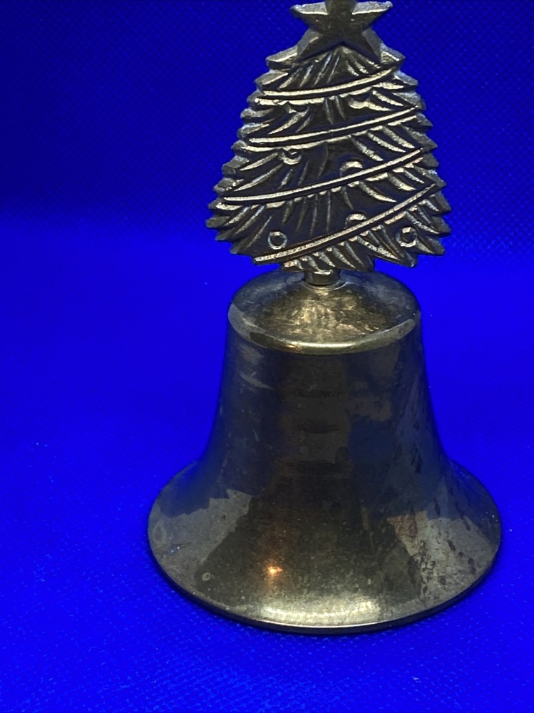 BRASS BELL HOLIDAY TREE HANDLE 4” tall
