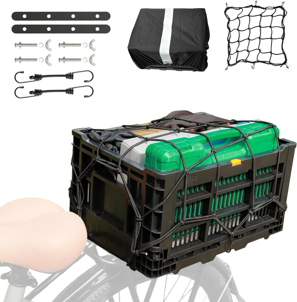 Folding Bicycle Rear Basket Bicycle Handle Rack Packaging Bracket Basket Kit
