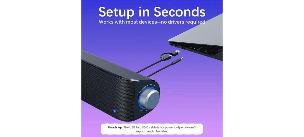 Nylavee Computer Speakers Bluetooth High-Fi Stereo Sound Bar with Bluetooth